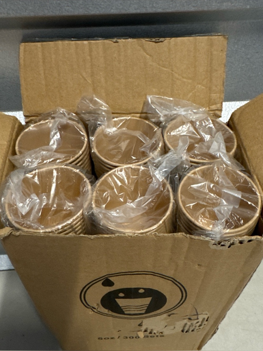300 Pack 5 oz Kraft Brown Disposable Paper Cups for Hot & Cold Drinks - Picture 7 of 8